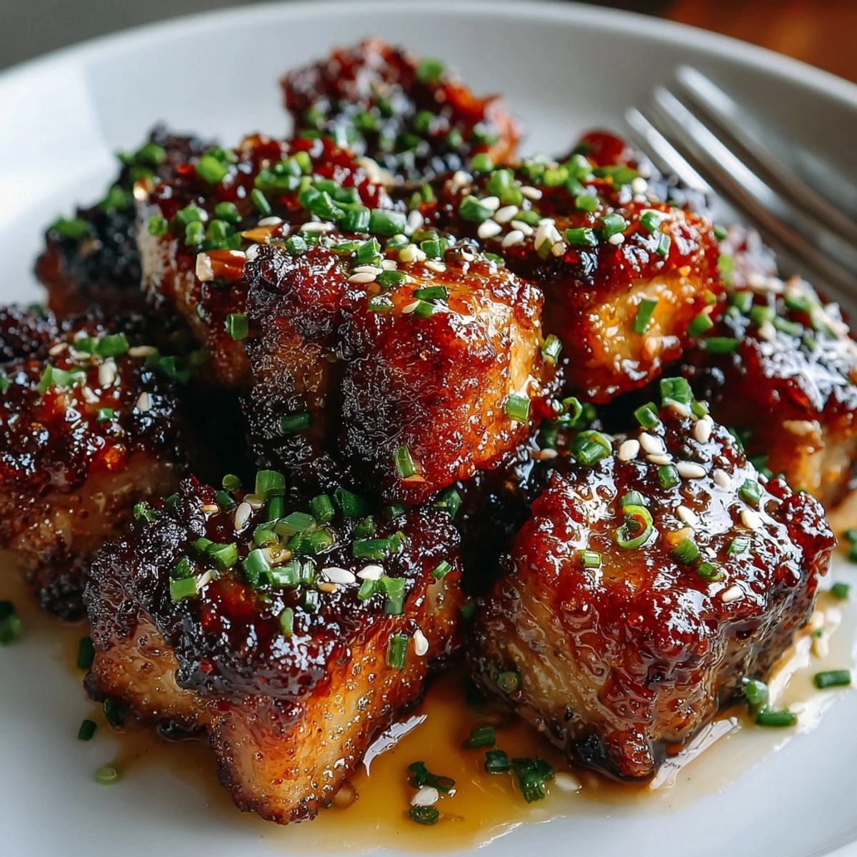 Golden, glazed 20-Minute Cream Soda–Glazed Pork Tender Bites, perfect for a quick weeknight dinner.