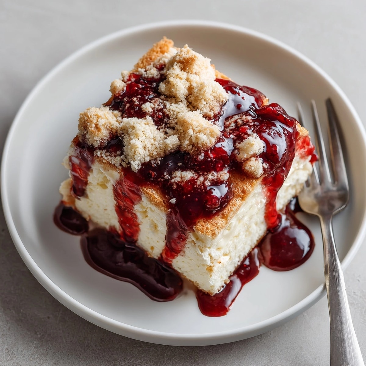 Imagine the Chaos Cake Cranberry-Maple Drip sheet cake: vanilla layers, cranberry drips, and golden pie crust.