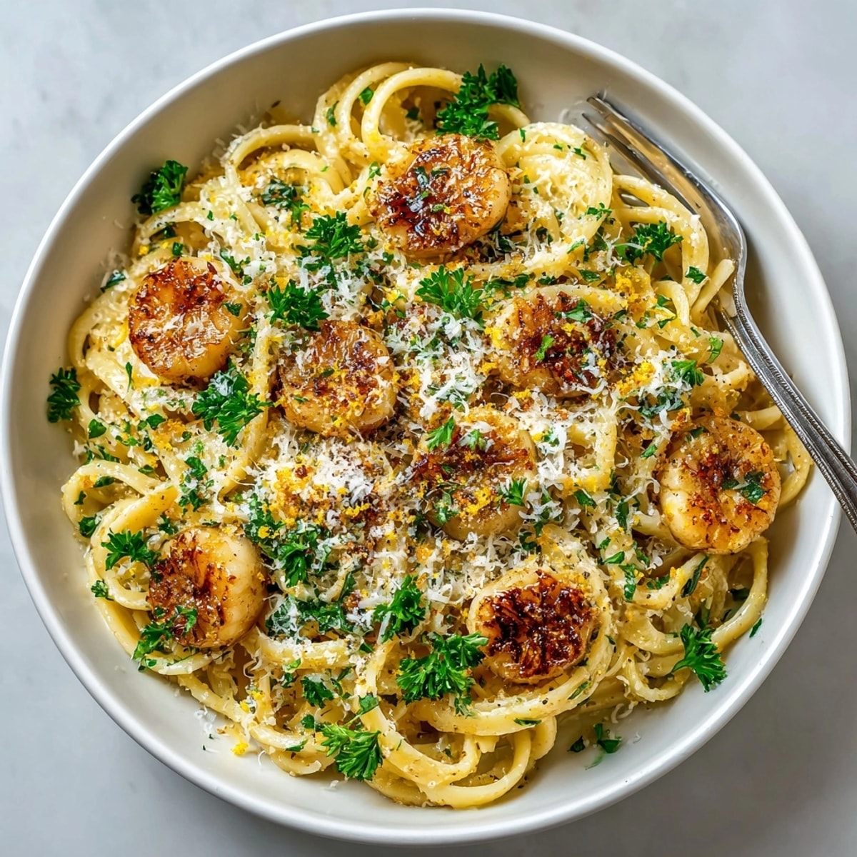 Golden-brown Garlic Confit Pasta, expertly tossed with herbs and Parmesan for a flavorful, Italian-inspired meal.
