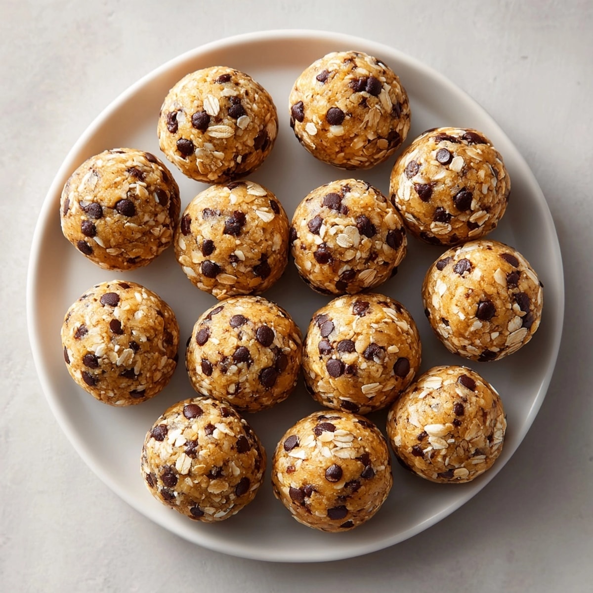 Fresh protein-loaded cookie dough energy balls, perfect for pre-workout fuel or on-the-go treats.
