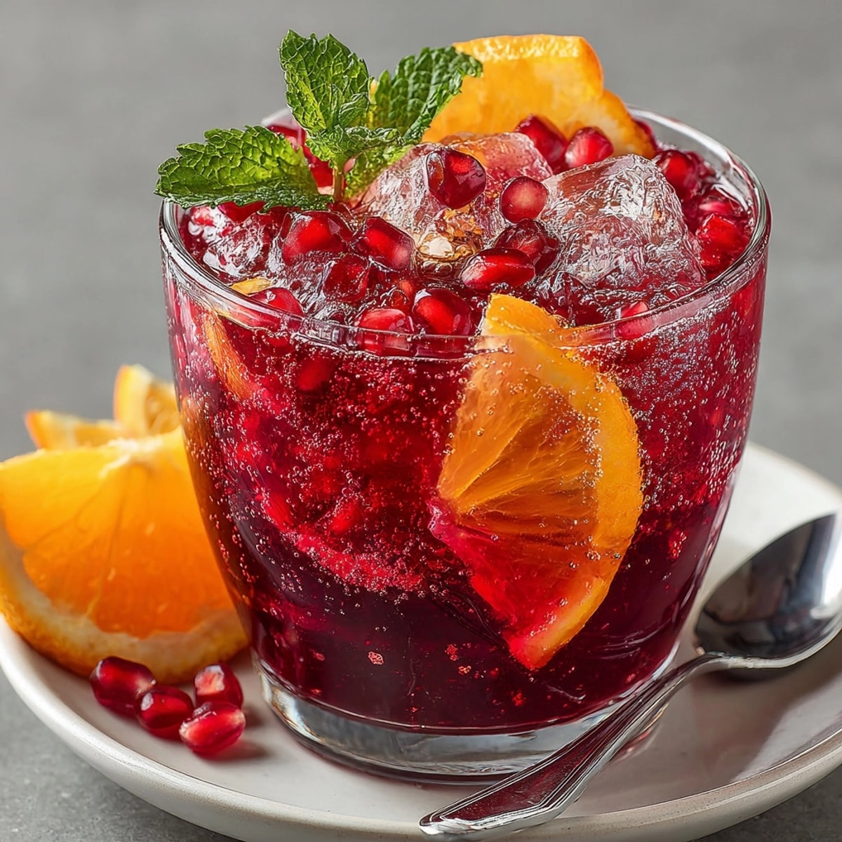 Making a refreshing Sparkling Pomegranate Punch; sweet, tart, and bubbly–perfect for a party.
