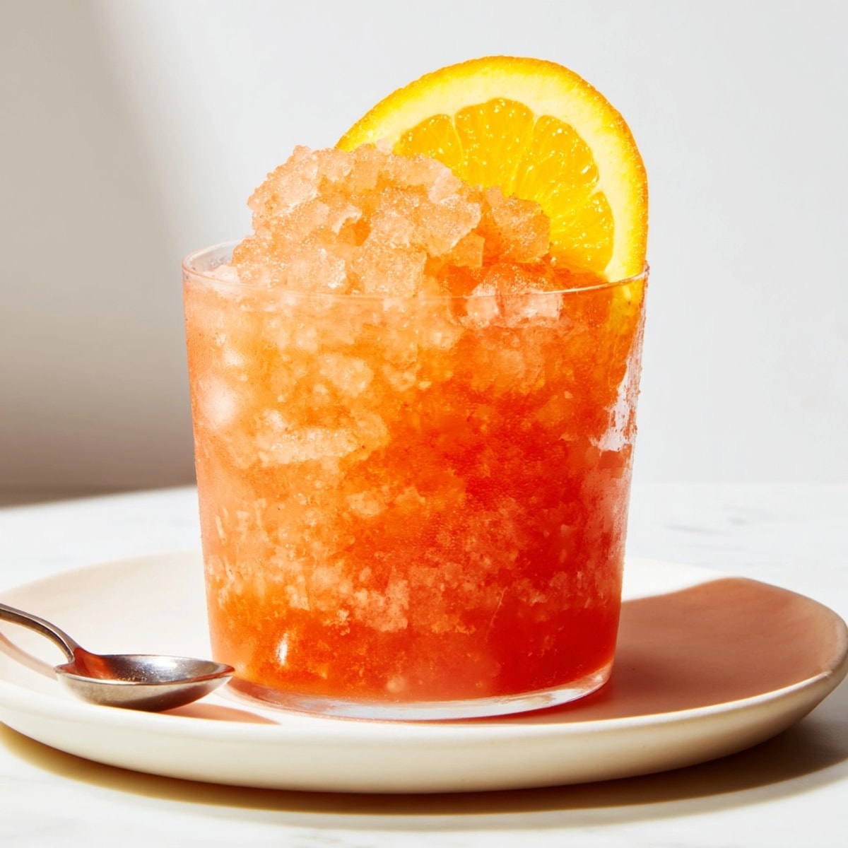 Slushy Frozen Aperol Spritz—taste the refreshing bittersweet orange blend on a sunny afternoon.