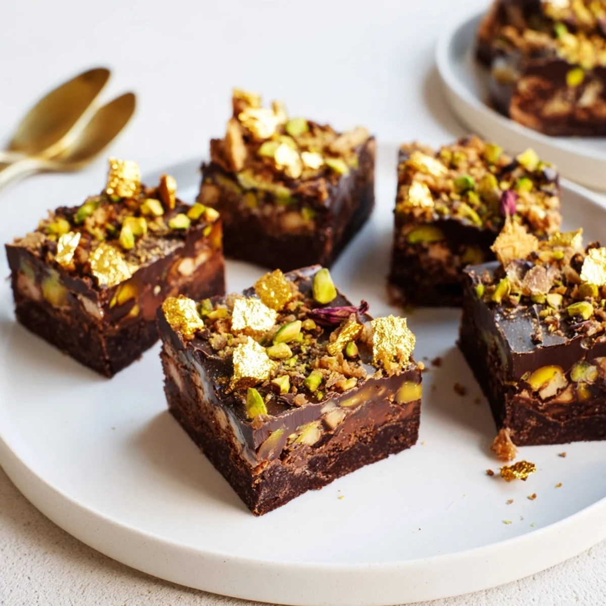 Decadent chocolate bar inspired creations with crunchy pistachios and spiced caramel.  