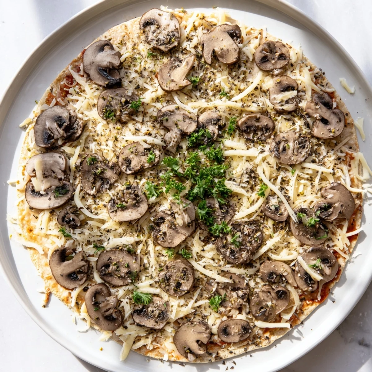 Close-up of a flavorful Frozen Pizza Upgrade, boasting melted cheese and savory toppings, baked to perfection.