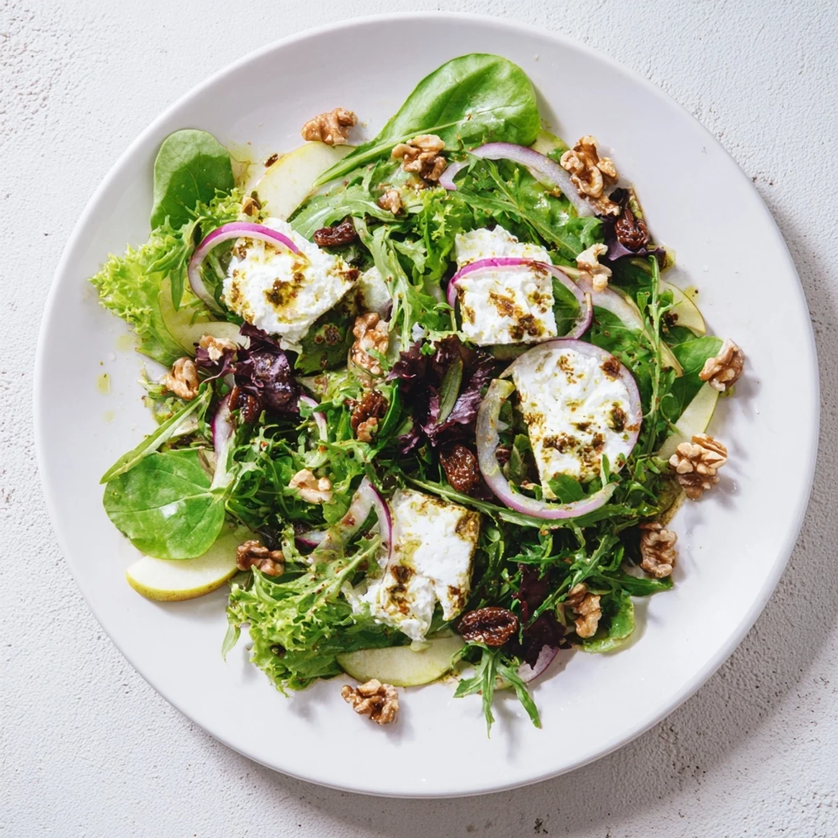 This Spiced Honey and Date Goat Cheese Salad shows off a vibrant salad with a luscious honey dressing.