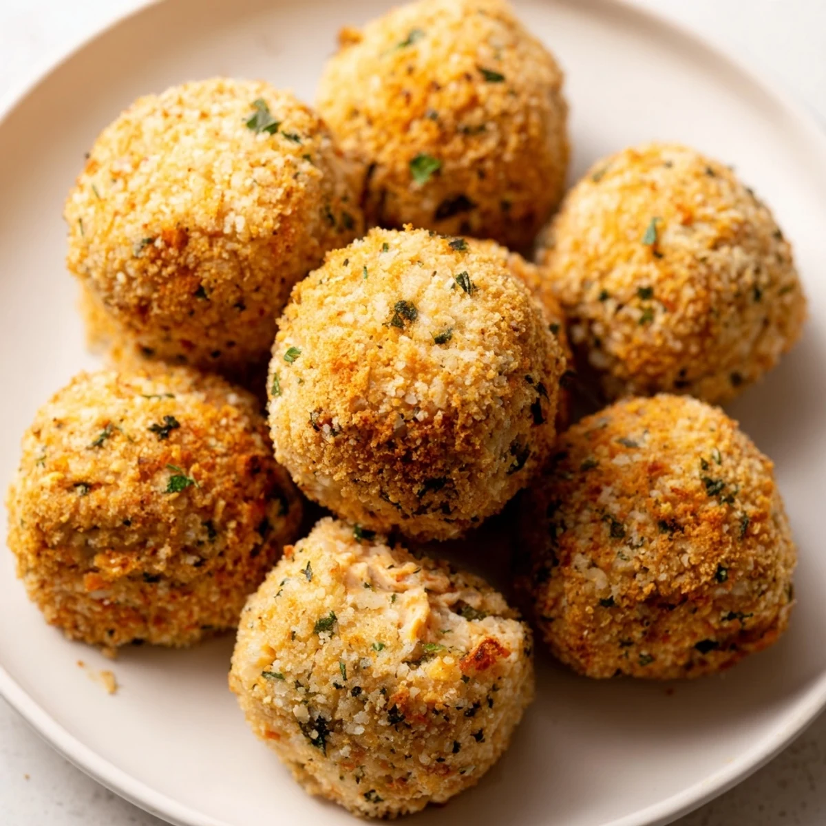 Golden-brown Air Fryer Spicy Ranch Chicken Croquettes, crispy on the outside, ready to eat.