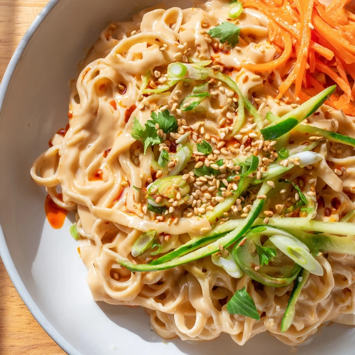 These refreshing cold sesame noodles feature a rich sesame sauce, perfect for a light lunch.