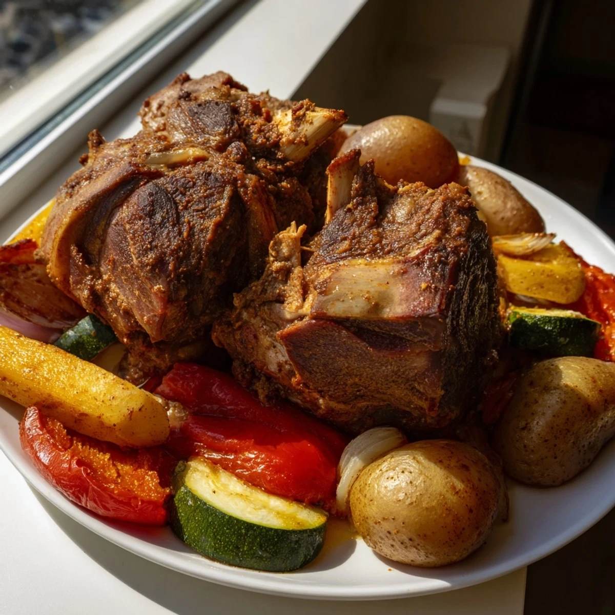 Jordanian Zarb, a Middle Eastern feast of tender lamb and veggies, cooked low and slow for smoky flavor.