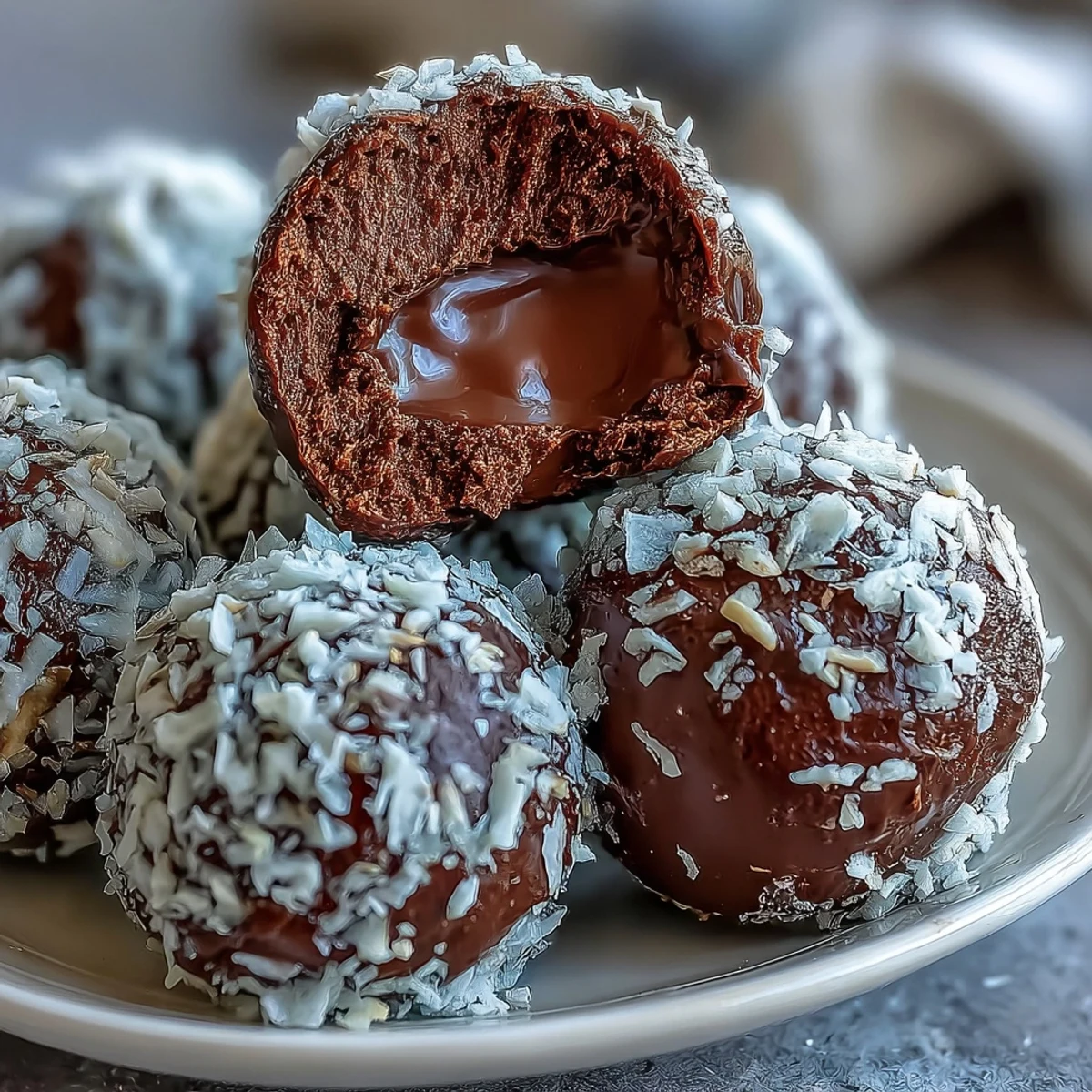 Homemade Chocolate Truffles coated in chopped toasted hazelnuts, arranged on a marble countertop with a glass of red wine.