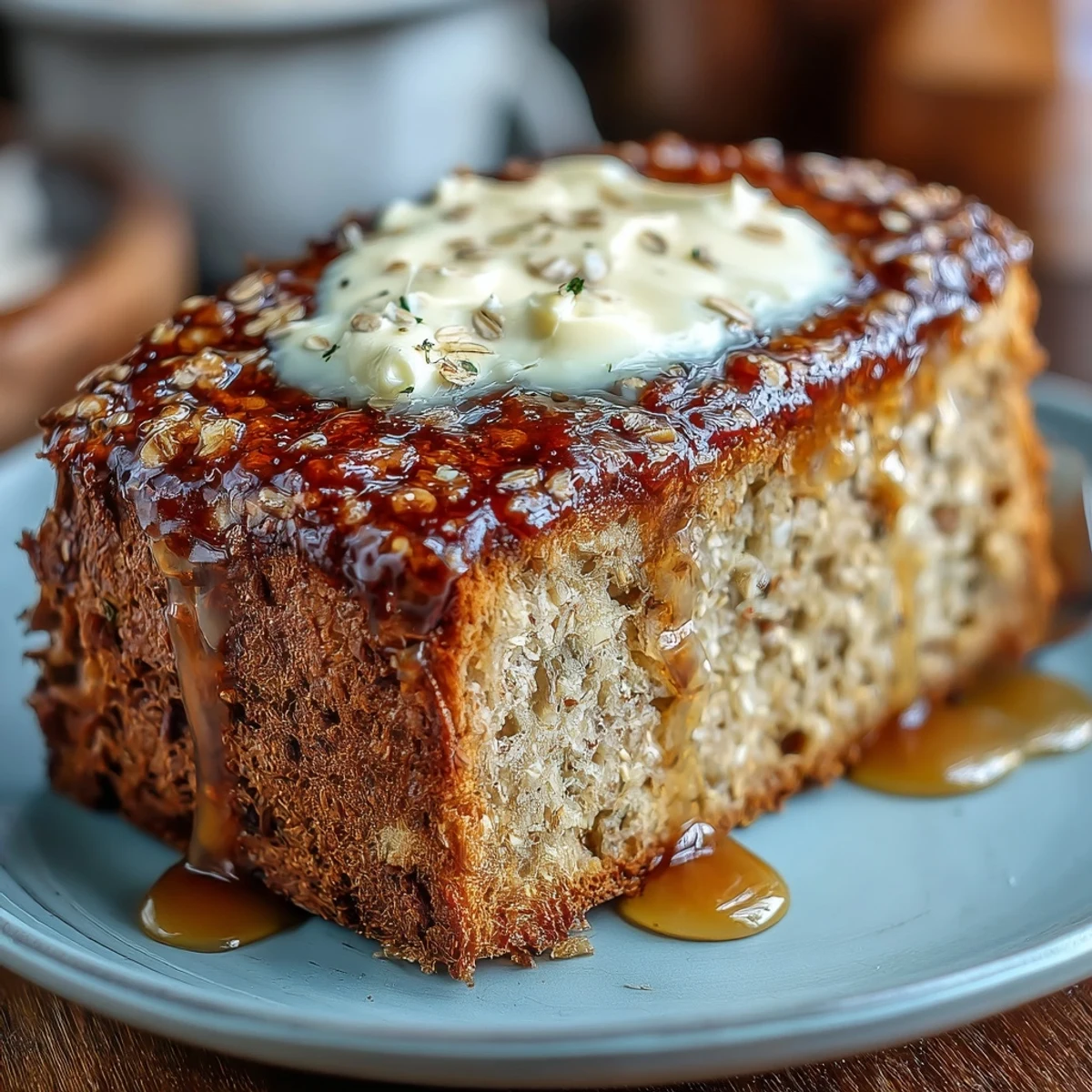 Hearty wholemeal Irish bread topped with honey butter, served warm with a sprinkle of oats.