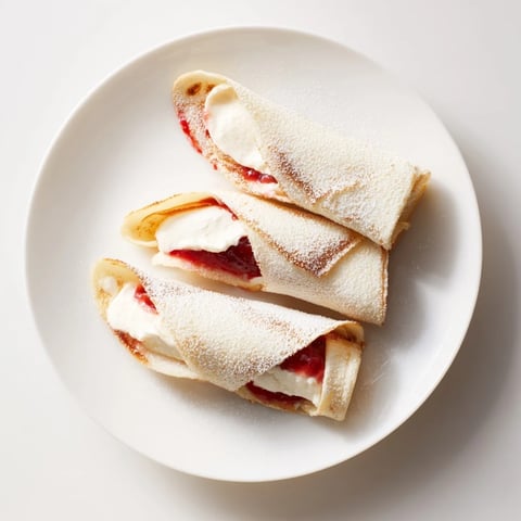 Snow Angel Tortilla Wraps, ready to eat, are dusted with powdered sugar, looking perfect for a quick & easy snack.