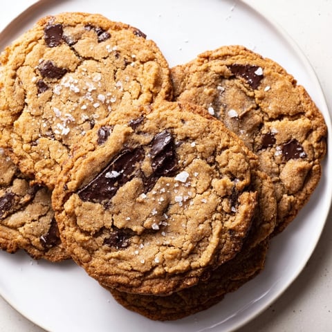 Golden-brown Miso Brown Butter Cookies, perfectly crisp edges, and melted chocolate chips offer a sweet bite.