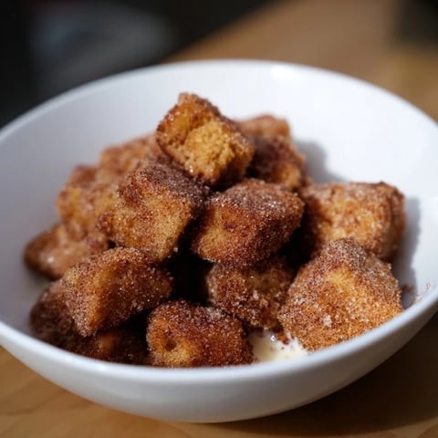 Golden, cinnamon-sugar coated French toast cereal, crispy little bites perfect with milk and syrup.