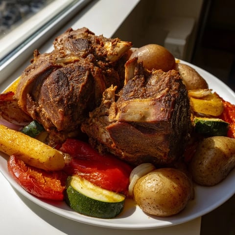Jordanian Zarb, a Middle Eastern feast of tender lamb and veggies, cooked low and slow for smoky flavor.