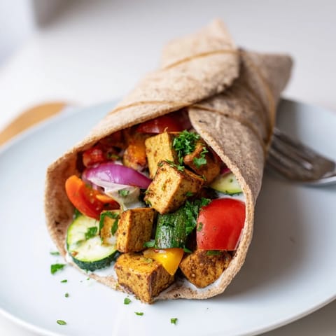 Delicious plant-based recipe re-make with marinated tofu and colorful veggies ready to enjoy.  