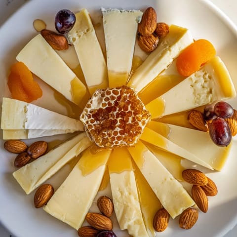 The Gilded Hive cheese board is a showstopper, with honey drizzled over arranged cheeses.