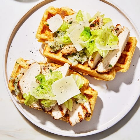Chicken Caesar Waffle Sandwich