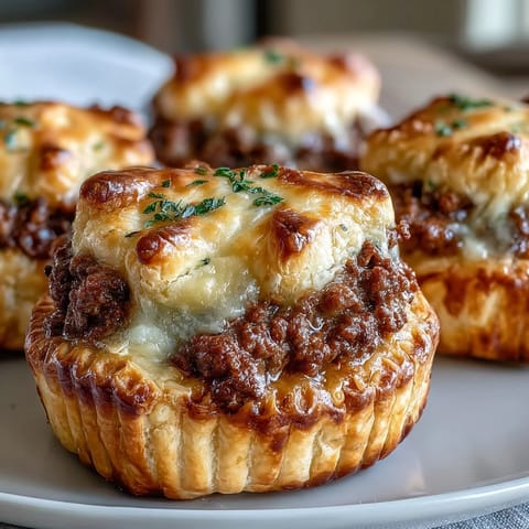 A platter of Mini Beef Tourtières, with a Dijon mustard dip and fresh parsley garnish for an appetizer spread.