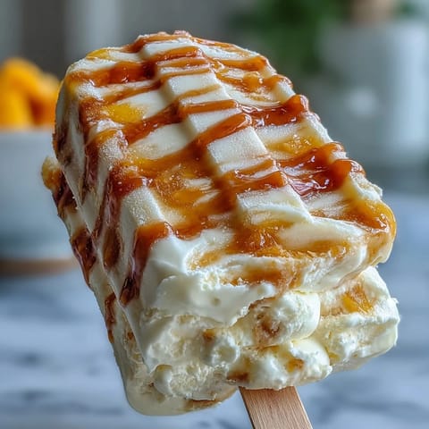 Creamy Greek yogurt and vibrant mango purée swirl together in these refreshing frozen pops, perfect for summer snacking.