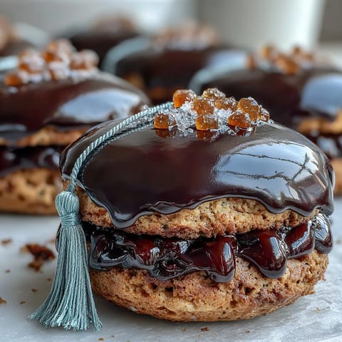 Adorable graduation cap cookies decorated with black royal icing and a yellow candy tassel on a festive dessert platter.