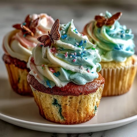 Spring Cupcakes Pastel Butterfly