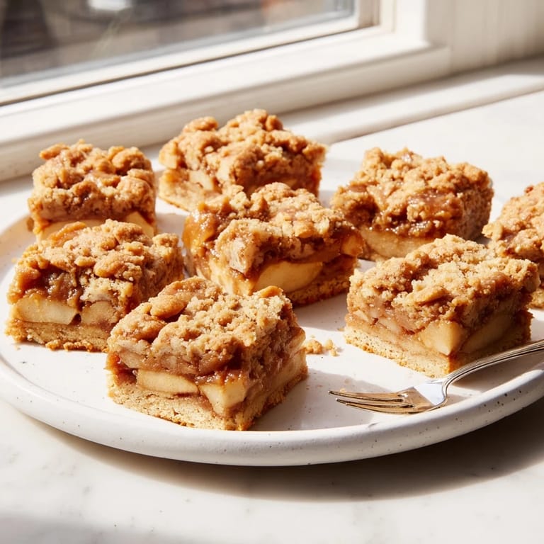 Delicious layers of Caramel Apple Layered Cookie Bars with warm caramel and cinnamon apples.  