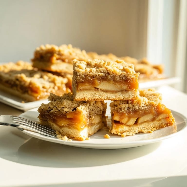 Indulgent Caramel Apple Layered Cookie Bars, perfect served warm with vanilla ice cream.