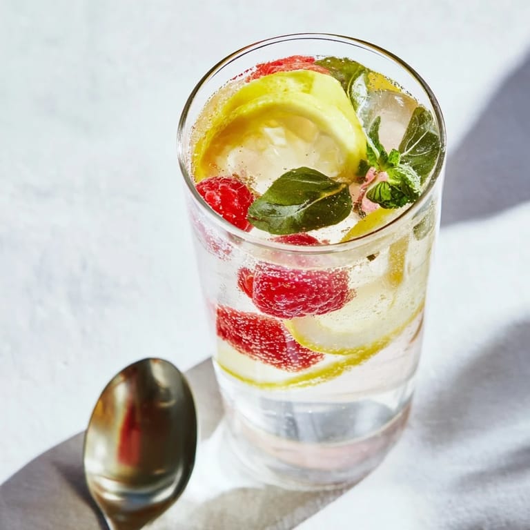 Vibrant berry-infused kombucha mocktails served over ice for a fizzy treat.  