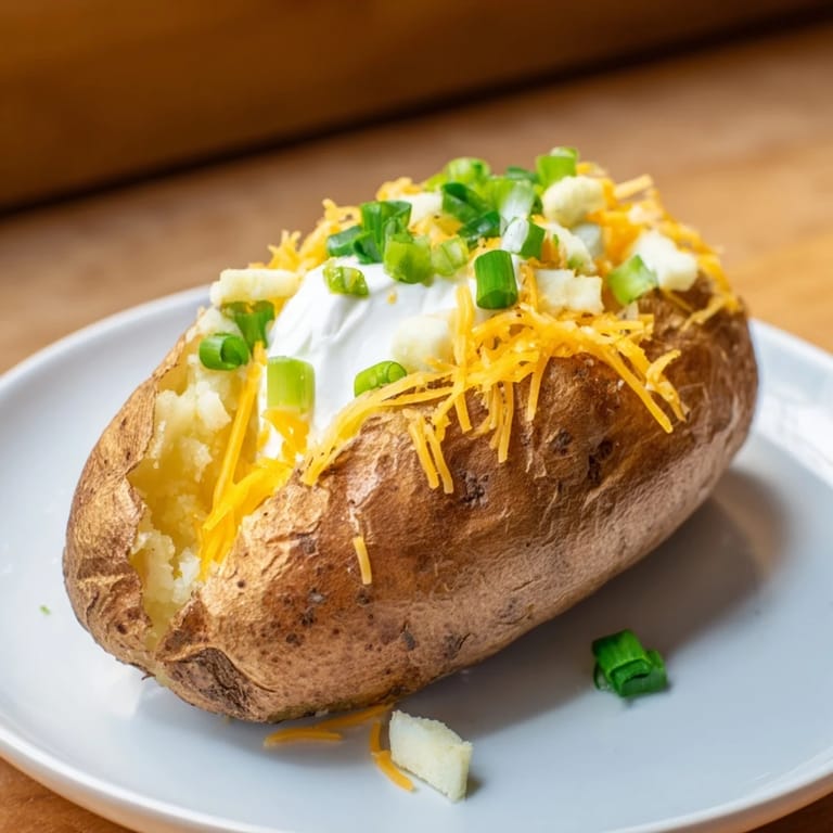 A delicious, steaming baked potato bar overflowing with various affordable topping options for everyone.