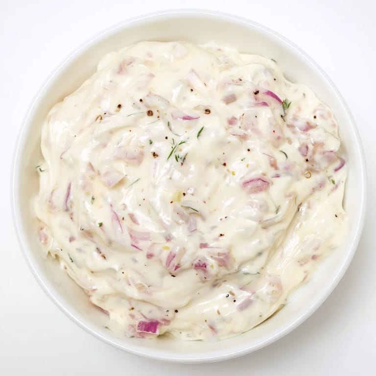 A close-up of a bowl filled with sweet and sour pickle relish dip, ready to be enjoyed.