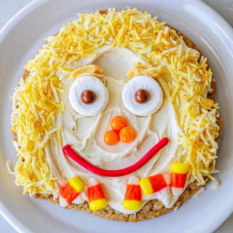 Festive Scarecrow Candy Platter with a sweet edible face, ready to brighten any party table.