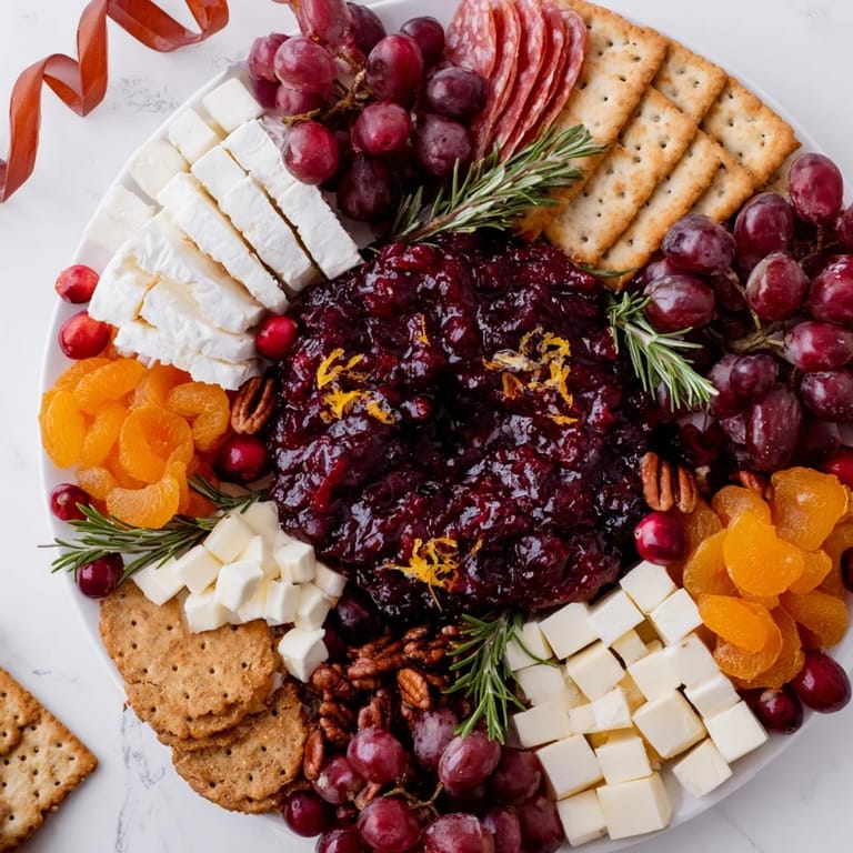 Enjoy a delicious Cranberry Wreath platter featuring tangy cranberries, perfect for a holiday get-together.