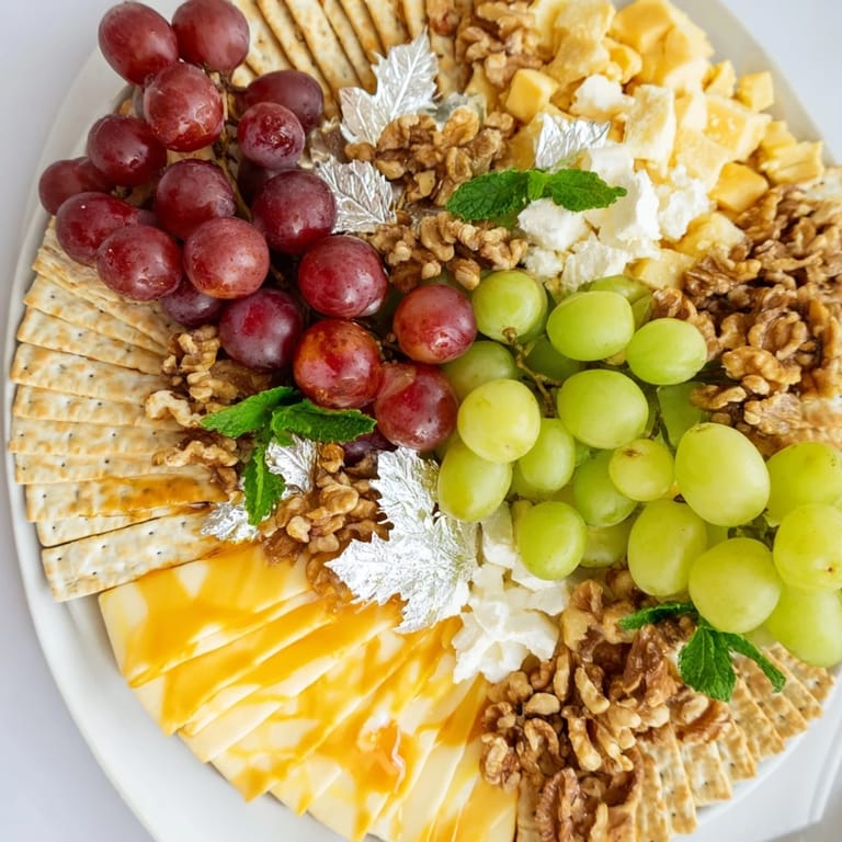 This Sparkling Grape and Silver Cracker Platter bursts with flavor from the grapes and offers elegant party food choices.