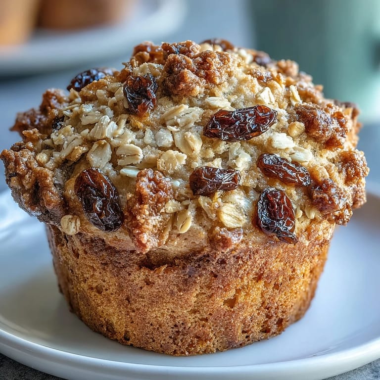 A dozen rustic Irish soda bread muffins studded with plump raisins and crunchy oats, perfect alongside butter and jam.  