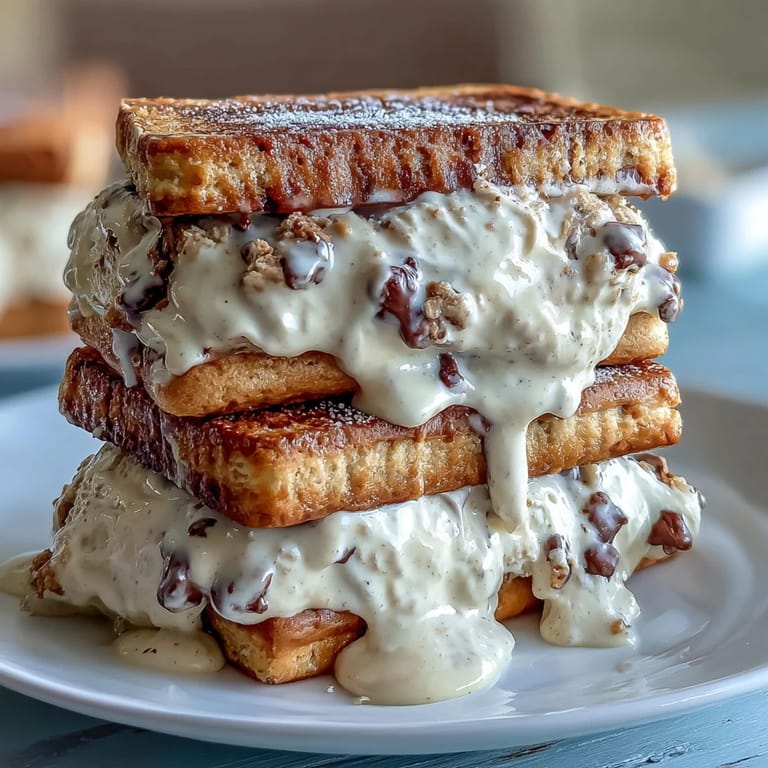 Coffee-infused cookies sandwiching rich vanilla bean ice cream in a frozen café-inspired treat.