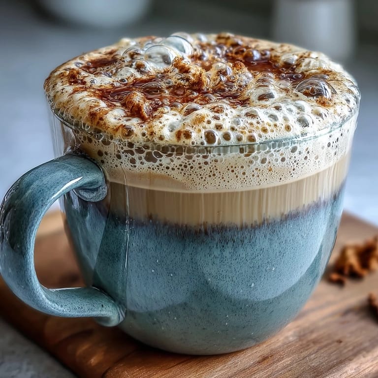 A soothing dandelion root latte with oat milk, vanilla, and a hint of cinnamon for a nourishing, dairy-free treat.
