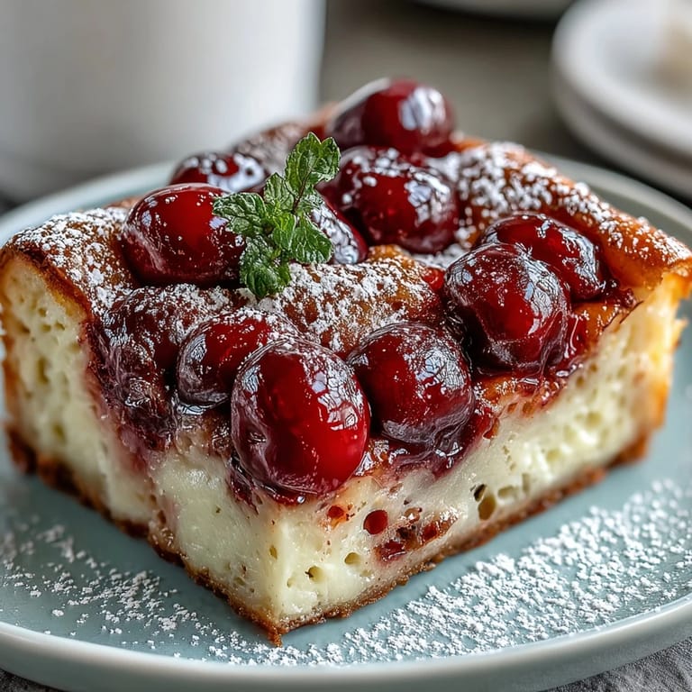 Elegant Fresh Cherry Clafoutis, a rustic French dessert served warm.