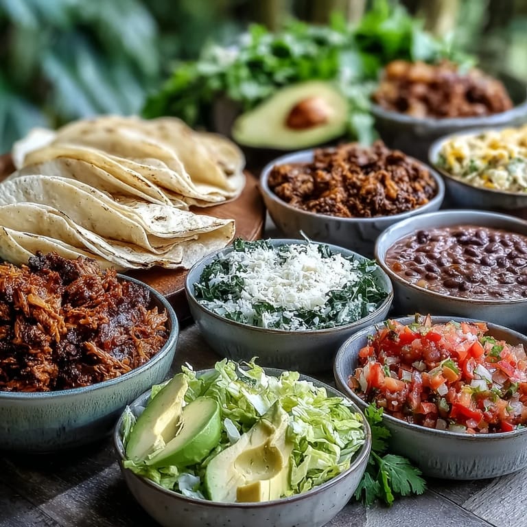 Guests building delicious tacos at an interactive DIY Taco Bar for Outdoor BBQ.