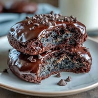 Double chocolate cottage cheese protein cookies with rich cocoa flavor and melty chocolate chips, perfect for a healthy post-workout snack.