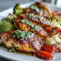 Healthy 5-Ingredient Sheet Pan Chicken and Veggies with juicy chicken and vibrant roasted vegetables for a quick dinner.  