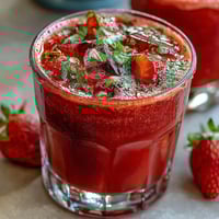 Strawberry Basil Lemonade Mocktail Pitcher with fresh strawberries, fragrant basil, and bright lemon slices in a clear glass pitcher, served over ice with a sprig of basil.